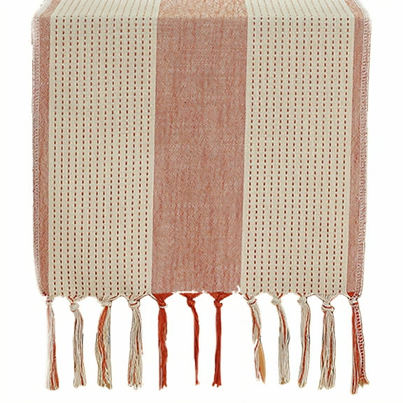 AUQ Table Runner,Shiny Fiber Cloth Table Runner 48 Inches Long,Clear Texture Summer Table Runner,Orange,33*120cm