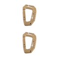 thumbnail image 1 of Soidarity Mosquetones de plástico en forma de D hebilla colgante llavero aventura anillo conector para escalada viaje supervivencia luz Marrón claro 2Conjunto, 1 of 6