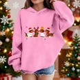 thumbnail image 2 of SERTG Kids Christmas Hooded Pullover Soft Long Sleeve Casual Solid Color Cute Print Fall Winter Everyday Comfortable Christmas Gifts Tops for Children 3-14 Years(Pink#4,13 Years), 2 of 5