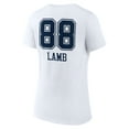 thumbnail image 3 of Women's CeeDee Lamb White Dallas Cowboys Team Wordmark Player Name & Number V-Neck T-Shirt, 3 of 3