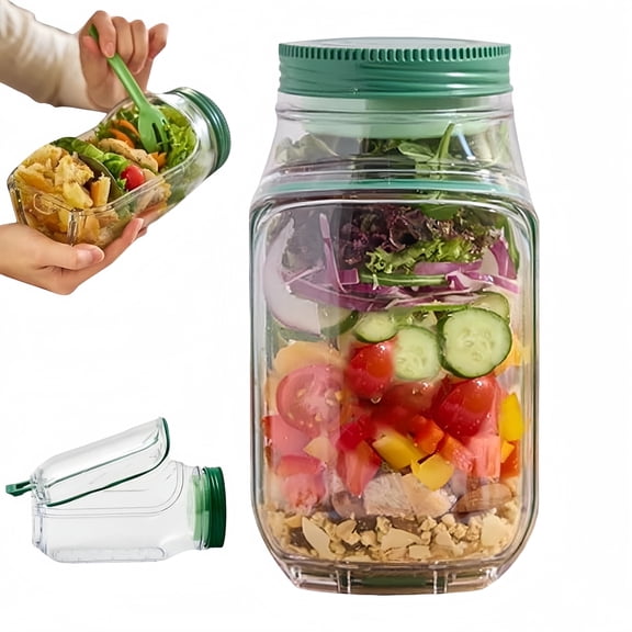 Salad Pod Mason Jar Side Open Salad Jar