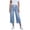 Light Blue, variant on Bosfbaoi Capri Jeans for Women Drawstring High Rise Wide Leg Jeans with Pockets Summer Casual Loose Fit Cropped Denim Pants