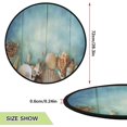 thumbnail image 2 of Coolnut Summer Sea Shells Christmas Tree Mats Waterproof Tree Skirt, Retro Wooden Blue Xmas Tree Stand Tray Mat Floor Protector Pad for Holiday Party Decoration, 28.3", 2 of 6