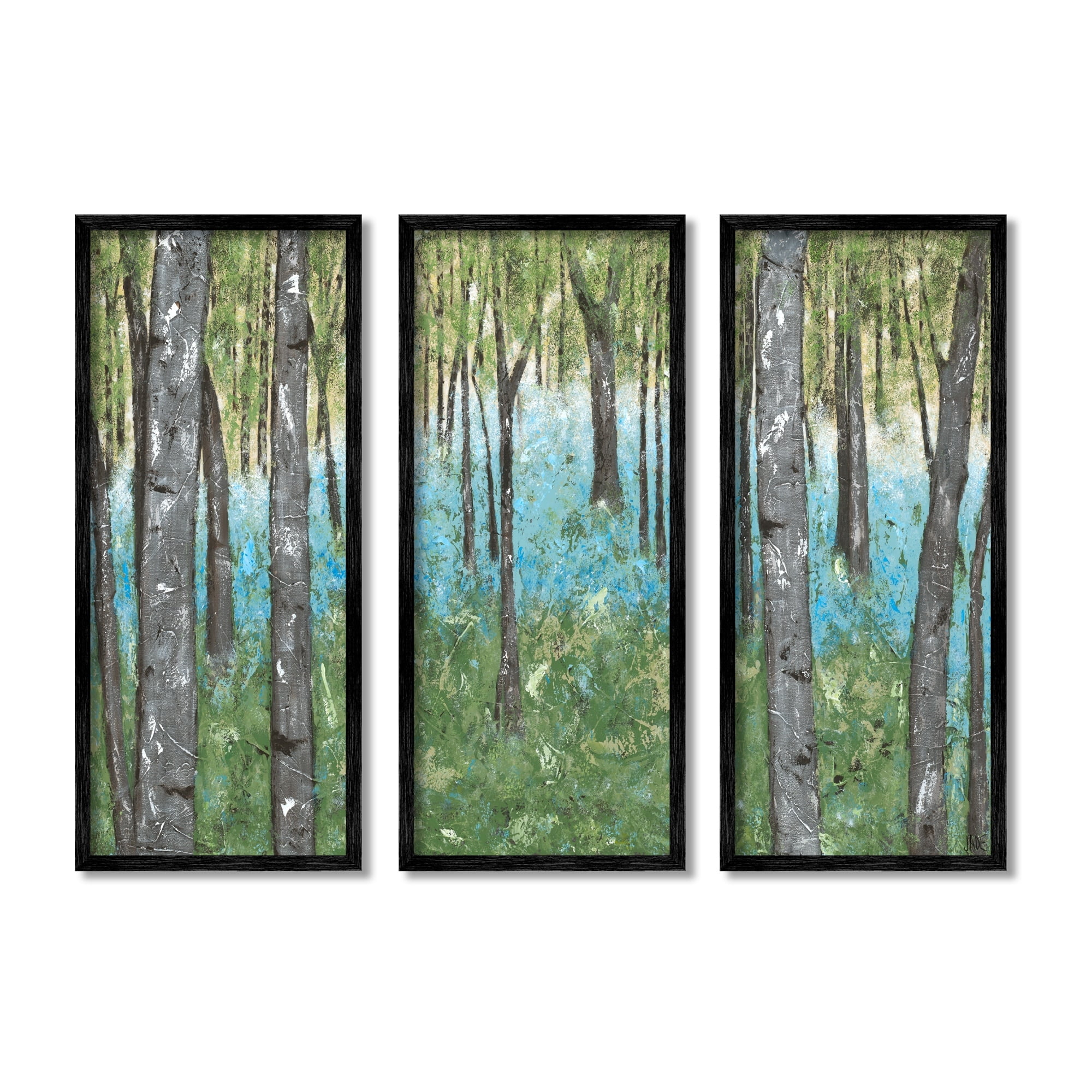 Stupell Indtries Rtic Grey Birch Trees Abstract Forest Scene,10 x 24,Design by Jade Reynolds
