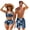 Blue Polynesia Plumeria, variant on Matching Swimsuits for Couples Blue Golden Marble Bikini Sets for Women Sexy Cross Front Swimwear or Mens Beach Shorts 2 Piece Bathing Suit Family Bathing Suits Matching Sets
