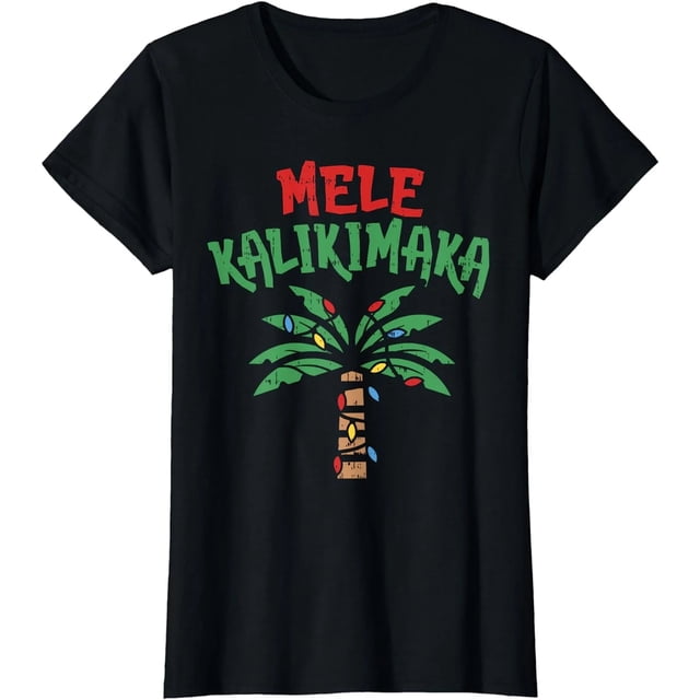 Camiseta de Mujer Navidad Hawaiana en Julio con Palmera y Mele Kalikimaka