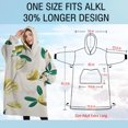 thumbnail image 4 of Oversized Wearable Blanket Hoodie,Yellow Lemon Fruit Slices Beige Pattern Sherpa Blanket Hoodie with Super Pockets,Super Warm Fuzzy Pullover for Women & Men, 4 of 6