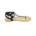 thumbnail image 4 of Alpine Swiss Womens Rhinestone T-Strap Sandals Ankle Strap Flat Summer Shoes, 4 of 6