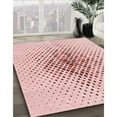 thumbnail image 3 of Ahgly Company Machine Washable Indoor Round Transitional Pink Bubble Gum Pink Area Rugs, 5' Round, 3 of 7