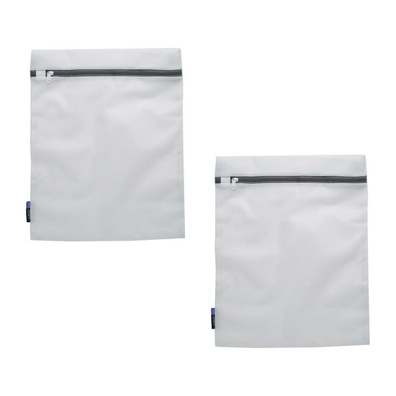 Laundry 360 2 Pack Large 18" x 15" Mesh Wash Bag, Laundry Delicates, White