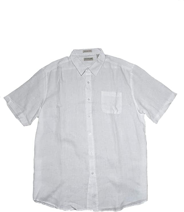 Natural Blue by Visitor Mens Linen Short Sleeve Shirt 
