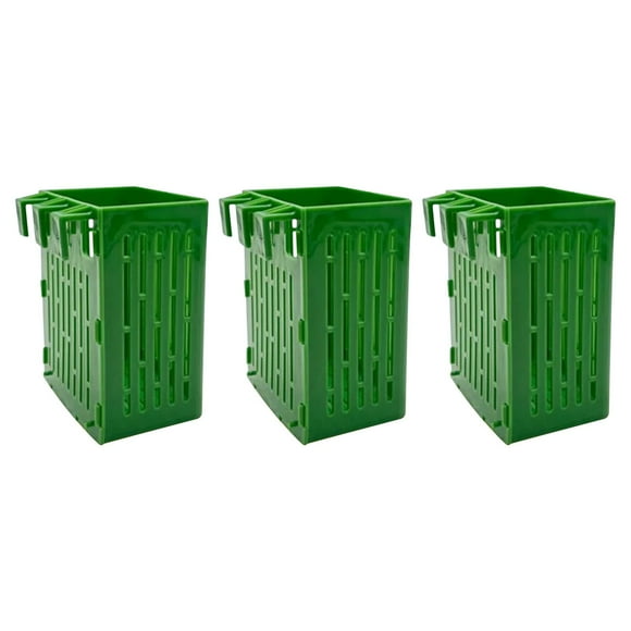 Kitchen Utensil Set Fish Tank Hydroponic Basket Aquarium Plant Holder Fish Tank Plant Holder With Hooks For Fish Tank Aquaponic Plant Cultivation And Decorations, 3Pcs Green