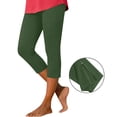 thumbnail image 4 of Minjewel Pants for Women - Summer Solid Elastic Waist Sports Yoga Pants with Zipper at Legs - Casual 7/8 Length Bottoms Capri Pants for Women,Army Green L, 4 of 7