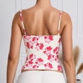 thumbnail image 3 of WEIWEN Womens Tank Tops Slim Fit Summer Floral Printed Adjustable Spaghetti Strap Tank Top for Women Dressy Casual Scoop Neck Sleeveless Cropped Tops Pink, XL, 3 of 8