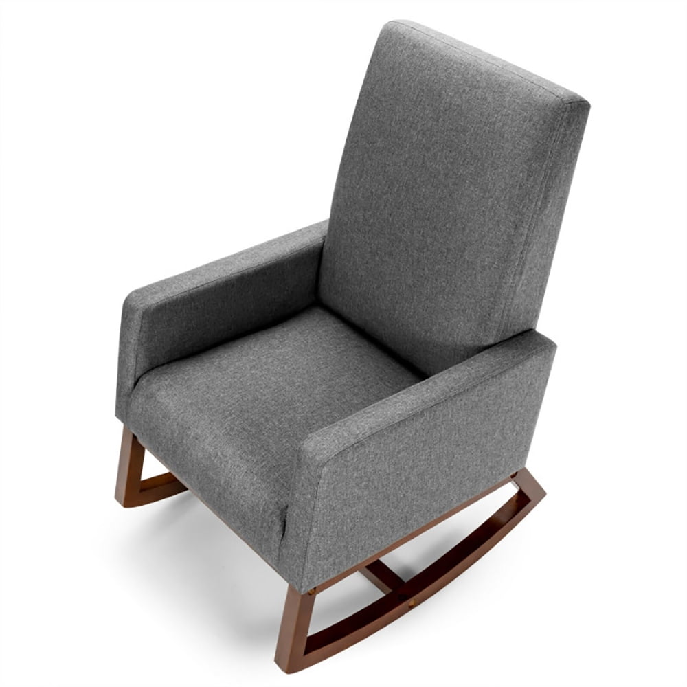 Finihen Rocking Lounge Armchair, Rocking High Back Upholstered Lounge Armchair with Side Pocket, for Living Room, Bedroom, Beige Finihen Rocking Lounge Armchair, Rocking High Back Upholstered Lounge Armchair with Side Pocket, for Living Room, Bedroom, Beige