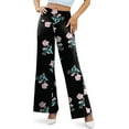 thumbnail image 4 of Women's Stretchy Wide Leg Palazzo Lounge Pants Casual Comfy High Waist Palazzo Pants, 4 of 11