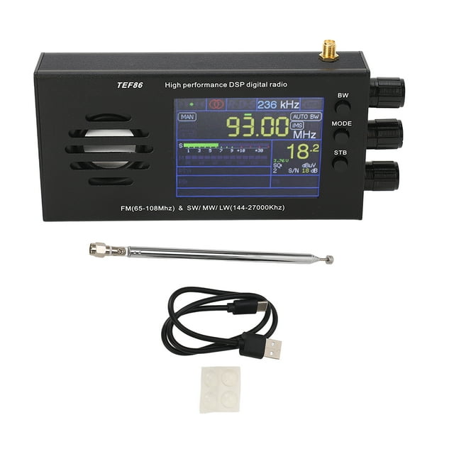 Receptor de radio digital TEF6686 DSP FM 65 a 108 MHz SW MW LW Receptor de radio LCD de 3,2 pulgadas con altavoz incorporado