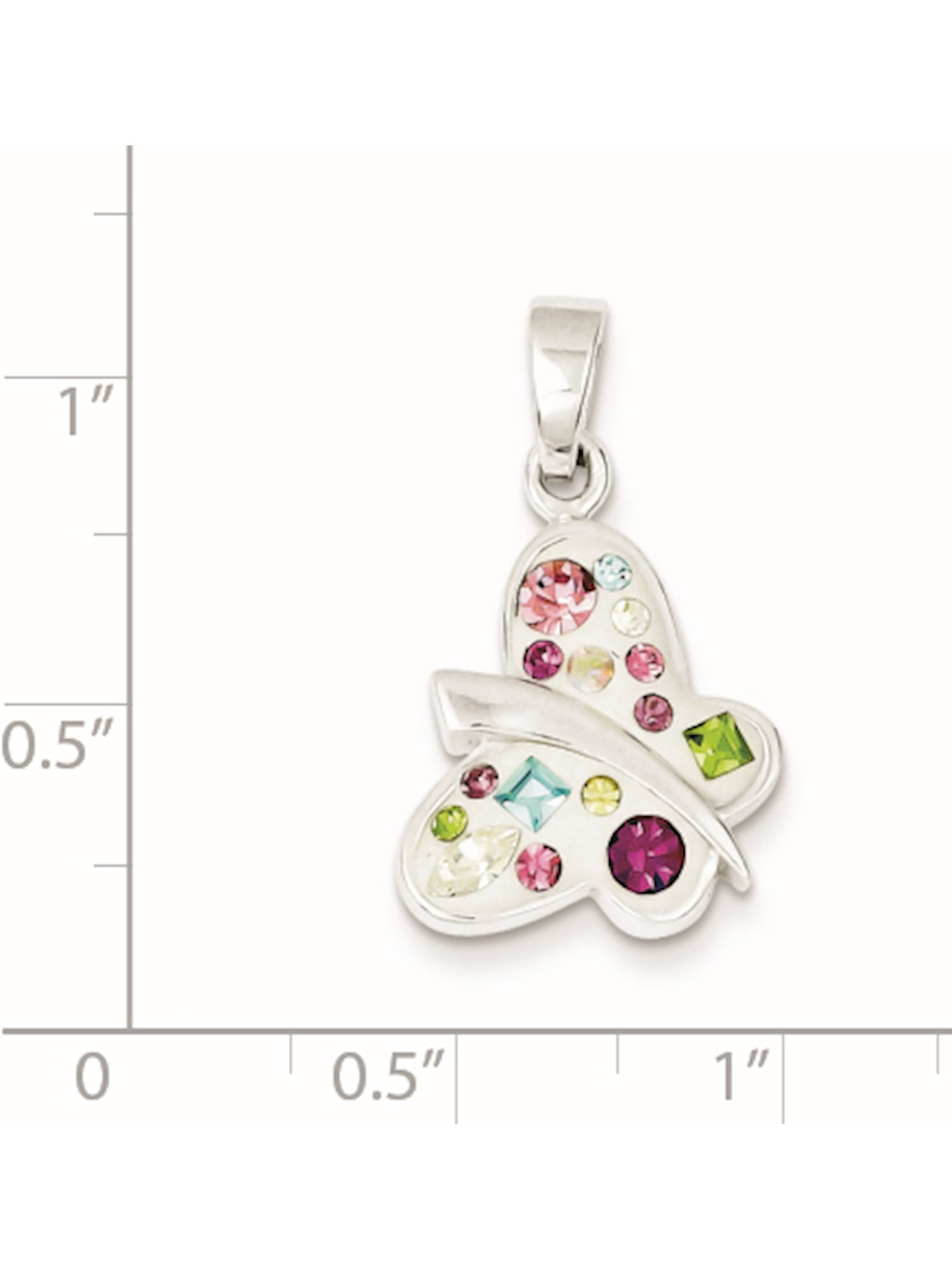Sterling Silver Stellux Crystal Butterfly Charm