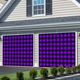 thumbnail image 3 of Black Purple Plaid Garage Door Cover Banner 7 x 16 FT, Farmhouse Simple Buffalo Checked Garage Door Curtains Backdrop with Grommets for Indoor Outdoor Wall Party Porch Yard Decorations Background, 3 of 9
