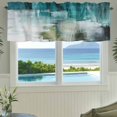 thumbnail image 3 of Teal Turquoise Farmhouse Short Window Curtain Valances, Modern Abstract Minimalism Ombre Art Rod Pocket Kitchen Valances for Living Room Bedroom Bathroom Cafe 60" x 18", 3 of 8