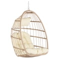 thumbnail image 3 of iRerts Egg Swing Chair, Rattan Wicker Egg Chair Outdoor Chair, Outdoor Hanging Egg Chair with Hanging Chain and khaki Cushion, Foldable Basket Hanging Chair for Bedroom Patio Yard Indoor Outdoor, 3 of 11