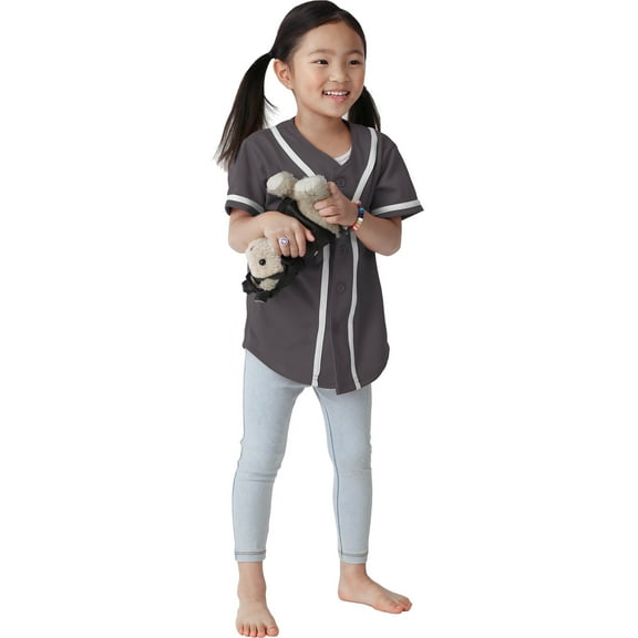 Ma Croix Kids Baseball Jersey Button Down Short Sleeve Unisex Youth Athletic Sportswear Uniform