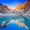 Torres Del Paine, variant on Elephant Stock Lake Vermont Reflection Wall Art - Horizontal Canvas Wall Art - Living Room Wall Decor - Nature Canvas - Blue And Orange Decor - 12" x 8"