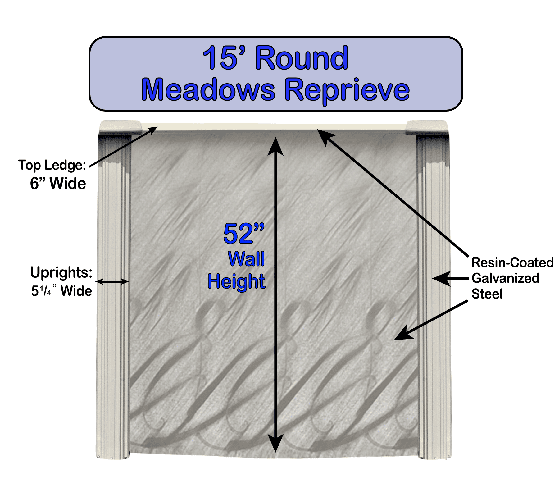 Meadows Reprieve Round Above-Ground Swimming Pool | 52" Height {Choose Size} - Walmart.com