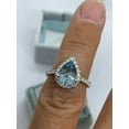 thumbnail image 3 of 2.30Ct Pear Cut Simulated Aquamarine Halo Women's Engagement Gift Ring 14K White Gold Plated, 3 of 5