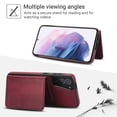 thumbnail image 3 of ELEHOLD Case for Samsung Galaxy S23, 2-in-1 Magnetic Shockproof Leather Wallet Flip Case Cover, Detachable Card Holder with Stand,Winered, 3 of 5