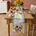 thumbnail image 2 of Spring Dog Table Runner 72 Inches, Retro Watercolor Botanical Floral Sunflower Bed Runner Dresser Scarves Tabletop for Indoor Outdoor Parties/Ceremony/Banquet, 18" x 72", 2 of 8