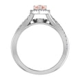 thumbnail image 3 of Wedding Ring Set for Women 14K White Gold Pear Pink Morganite Criss Cross Halo Diamond Ring (I,I1), 3 of 5