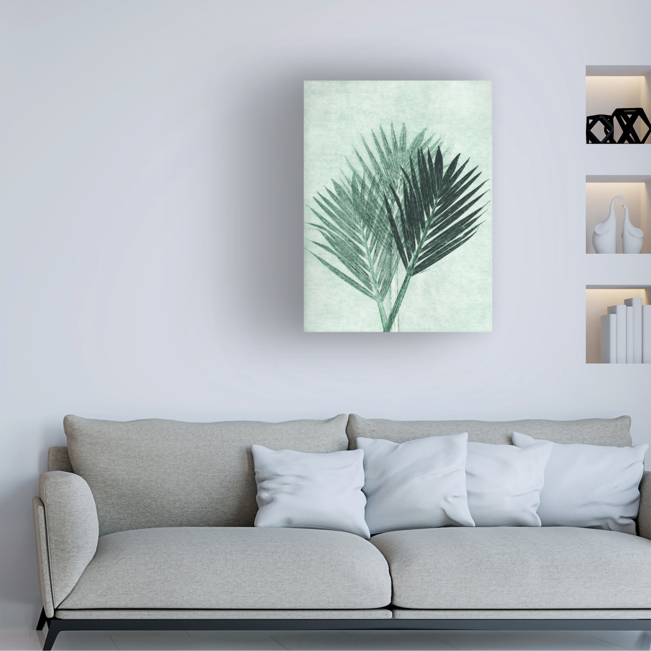Canvas Wall Art - Pernille Folcarelli 'Palm 4 Green' Wall Art for Living Room, Bedroom, or Office Décor by Trademark Fine Art - 35 x 47 Inches