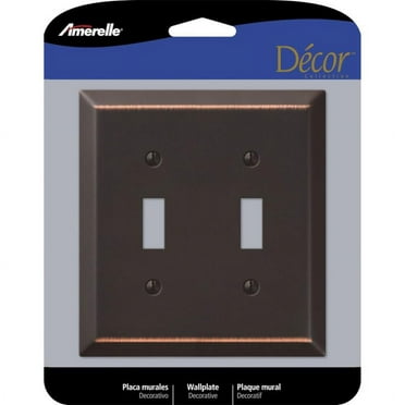 1 Pc, Amerelle Century Antique Bronze 2 Gang Stamped Steel Toggle Wall Plate 1 Pk
