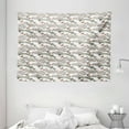 thumbnail image 1 of Fishes Tapestry, Watercolor Common Carp Perch and Bass Freshwater Animals Themed Seafood Drawing, Wall Hanging for Bedroom Living Room Dorm Decor, 80W X 60L Inches, Multicolor, by Ambesonne, 1 of 2