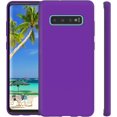 thumbnail image 2 of Galaxy S10 Plus Case, Liquid Silicone Case Dual Layer Hybrid Hard PC Soft Silicone Gel Rubber Bumper Slim Phone Case for Samsung Galaxy S10 Plus Purple, 2 of 12