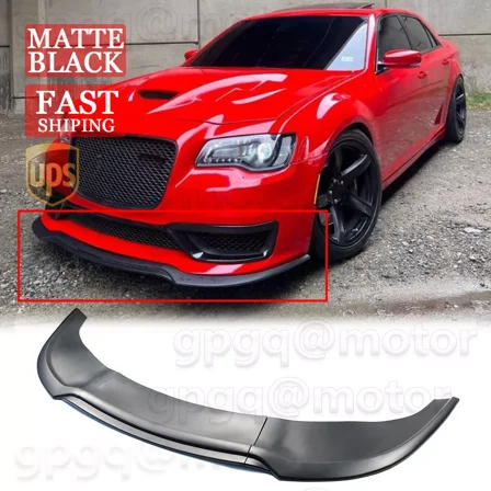 HuiMart Front Bumper Lip Spoiler Splitter for Chrysler 300 C S SRT 2015-2023 Matte Black