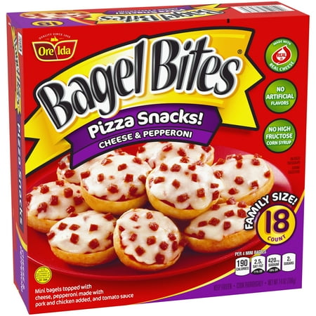 Bagel Bites Cheese & Pepperoni Mini Pizza Bagel Frozen Snacks, 18 ct Box