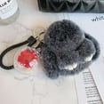 thumbnail image 3 of Car Key Chain,New Model Handmades Soft Bunny Pompom Charmss Bunny Car Key Chain Pendant Everlasting Flower Ball, 3 of 6