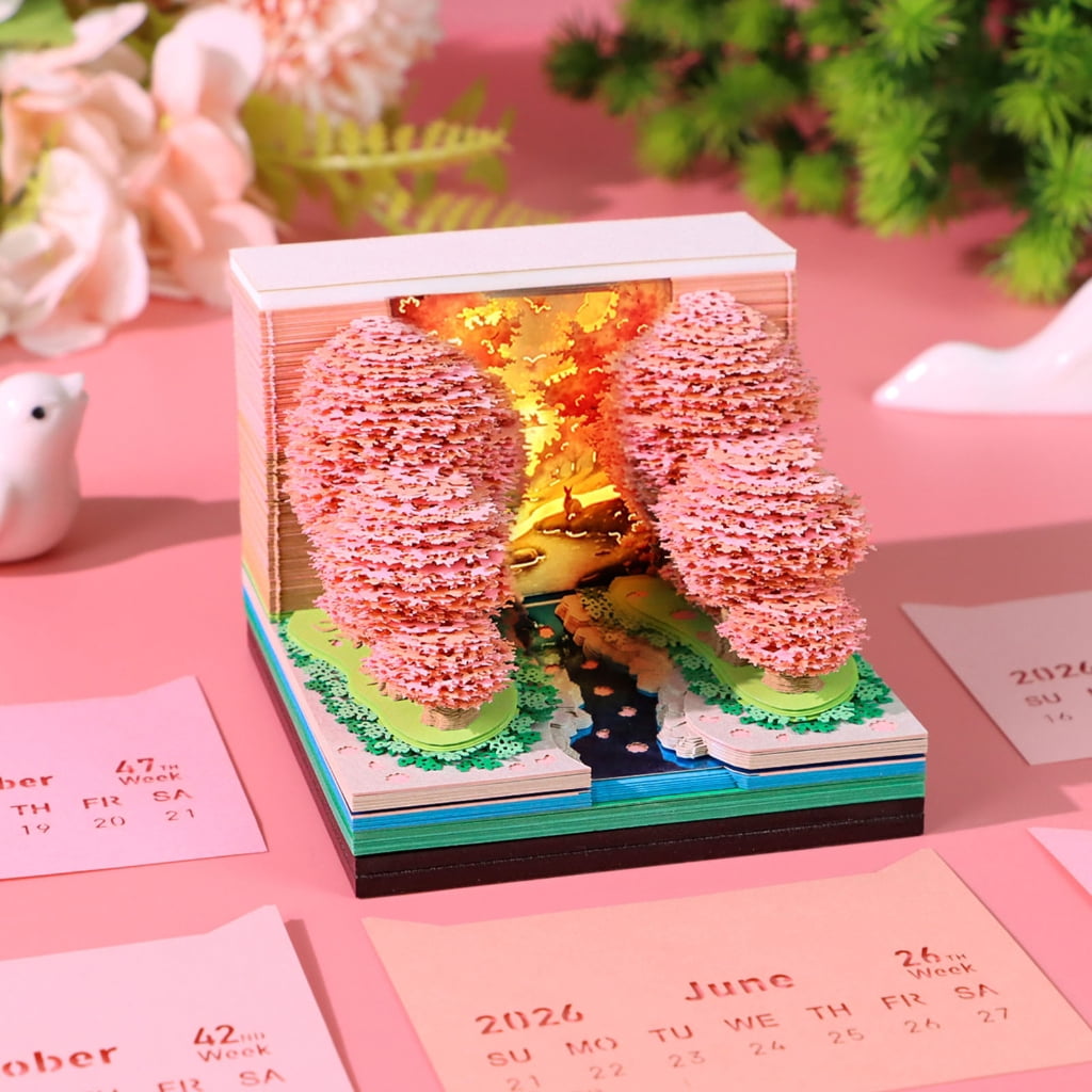 7829 Artistic 2026 Desk Calendar With 3D Crafted Design And Practical Removable Writing Pages