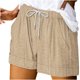 thumbnail image 1 of Pantalones Cortos Sueltos para Mujeres Ilustración de Moda de Verano Encaje Hasta Bolsillo Elástico Pantalones Cortos Casuales, 1 of 5
