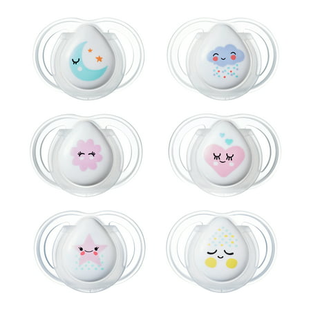 Tommee Tippee Closer to Nature Newborn Night Pacifiers, 0-2 months - 2 count (Colors May (Best Pacifier For 4 Month Old)