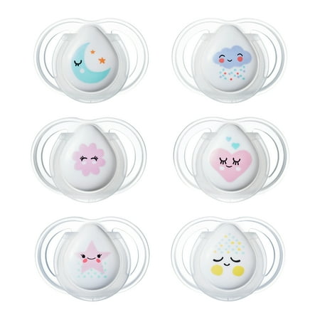 Pumpkin Pacifier - Tommee Tippee Closer to Nature Newborn Night Pacifiers, 0-2 months - 2 count (Colors May Vary)