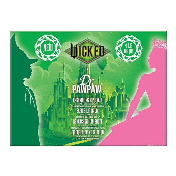 Bálsamo labial Dr. PAWPAW Elphaba Wicked, 4 unidades, aloe vera