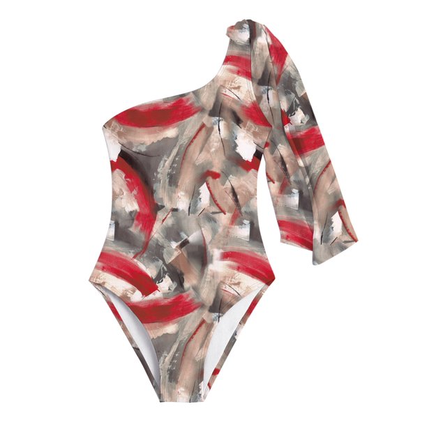 Gibobby Traje de baño sexy de una pieza Traje de baño sin espalda sexy con estampado retro de una correa de hombro de verano para mujer(Amarillo,M)