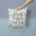 thumbnail image 2 of Carolines Treasures CJ2007-MPW1414 Letter M Musical Note Letters Canvas Fabric Decorative Pillow 14Hx14W multicolor, 2 of 4