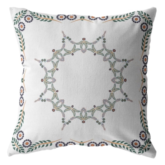 Amrita Sen Double Sided Suede Zippered Pillow With White CAIPL96FSDS16X16