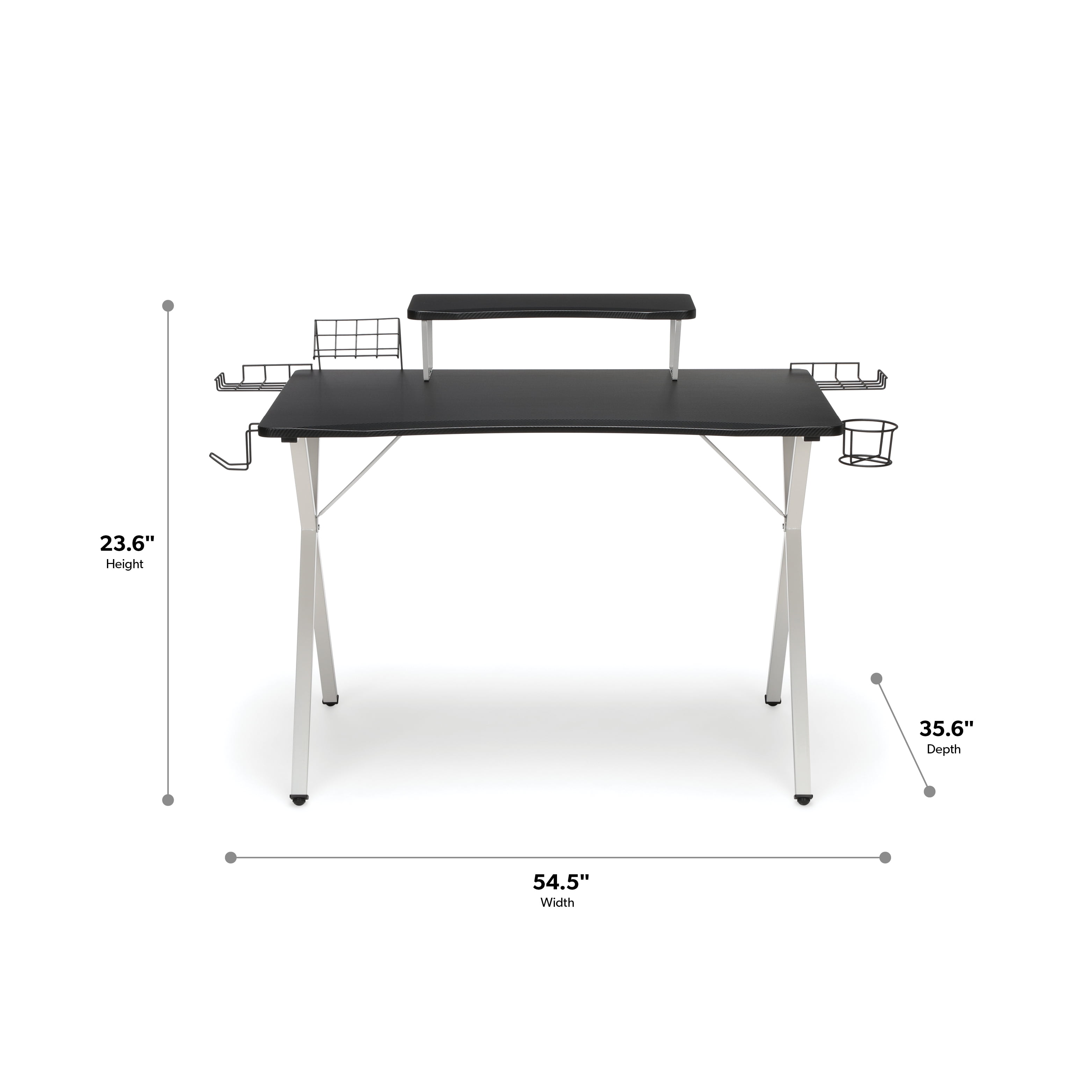 OFM Essentials Collection 55 Gaming Computer Desk, 35 Monitor