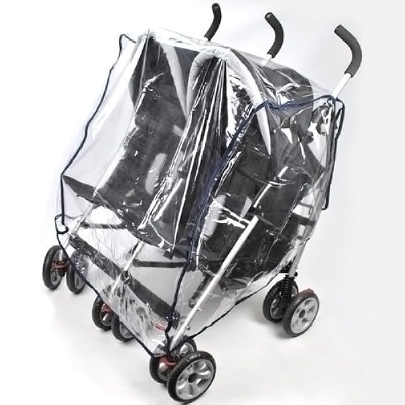 Kids Transparent Universal Double 360 Stroller Rain Cover Sitting Side by Gift~ 