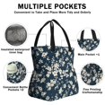 thumbnail image 3 of Pioneer Flower Floral Print Pattern Drawstring Lunch Bag Women - Drawstring Lunch Bag Insulated for Work Office - Stain-Resistant Large Lunchbags for Women with Multi-Pockets, 3 of 6